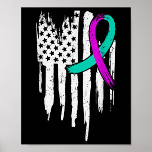 Suicide Awareness USA Flagga Pental Health Poster
