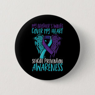 Suicide Awareness Vingar& Ribbon Suicide Knapp