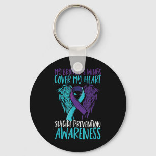 Suicide Awareness Vingar&amp; Ribbon Suicide Nyckelring