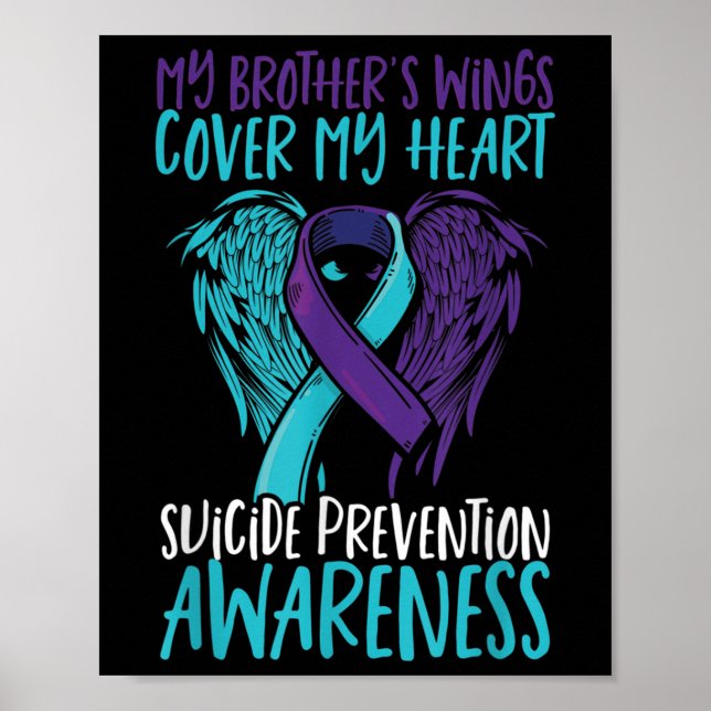 Suicide Awareness Vingar&amp; Ribbon Suicide Poster (Framsidan)