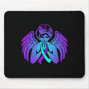 Suicide Awareness Vingar Angel Ribbon Lycklig Supp Musmatta