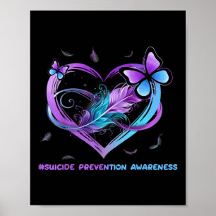 Suicide Awareness Vingar Angel Ribbon, Suicide Pre Poster