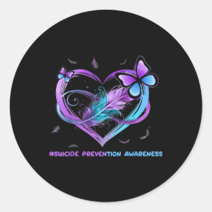 Suicide Awareness Vingar Angel Ribbon, Suicide Runt Klistermärke