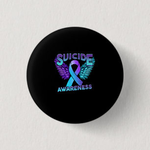 Suicide Awareness Vingar och Ribbon Suicide Preven Knapp