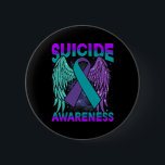 Suicide Awareness Vingar och Ribbon Suicide Preven Knapp<br><div class="desc">Självmordsmedvetande Vingar och förebyggande av benvävnad 1</div>
