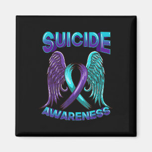 Suicide Awareness Vingar och Ribbon Suicide Preven Magnet