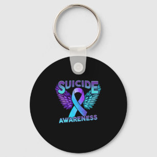 Suicide Awareness Vingar och Ribbon Suicide Preven Nyckelring