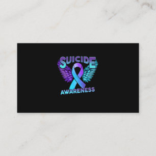 Suicide Awareness Vingar och Ribbon Suicide Preven Visitkort