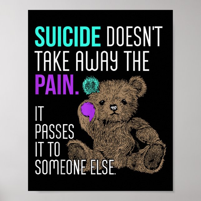 Suicide Doesn't Take Away The Pain It Pes It To So Poster (Framsidan)