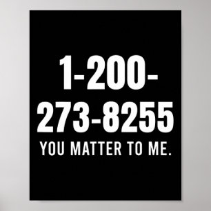 Suicide Hotline-nummer - du tycker om mig Poster