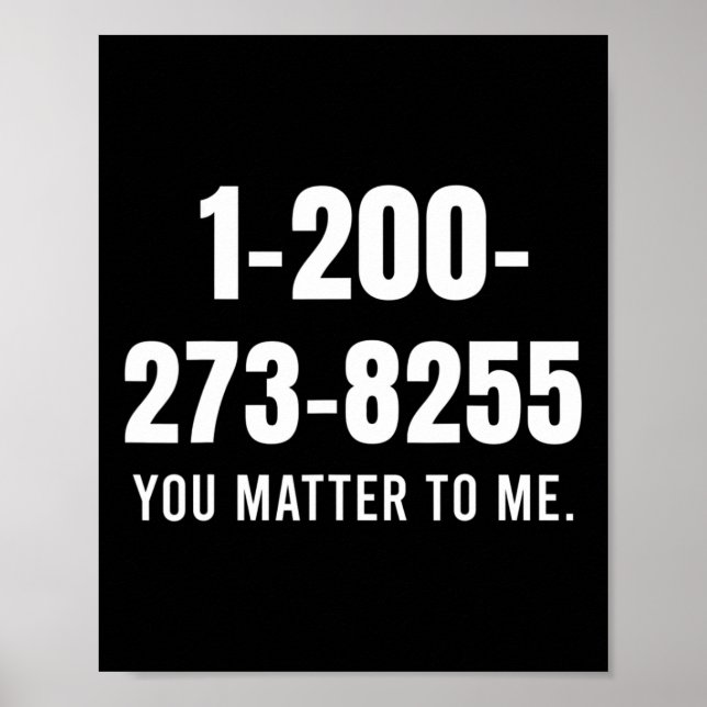 Suicide Hotline-nummer - du tycker om mig Poster (Framsidan)