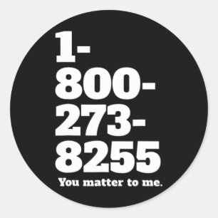 Suicide Hotline nummer Mental Health Awareness for Runt Klistermärke