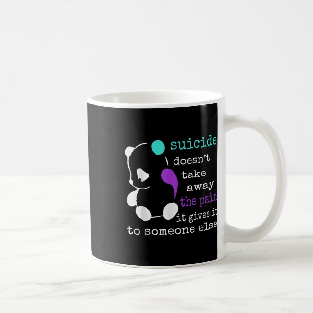 Suicide Pain Semicolon Gift Suicide Prevention Awa Kaffemugg (Höger)