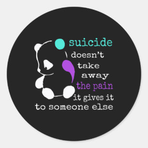 Suicide Pain Semicolon Gift Suicide Prevention Awa Runt Klistermärke