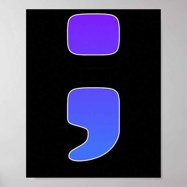 ; Suicide Pain Semicolon Suicide Prevention Awaren Poster (Framsidan)