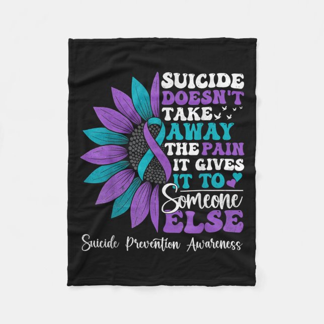 Suicide Pain Sunflower Suicide Prevention Awarenes Fleecefilt (Framsidan)