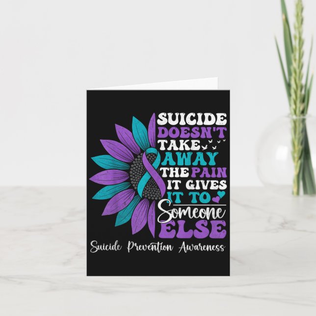 Suicide Pain Sunflower Suicide Prevention Awarenes Kort (Framsida)