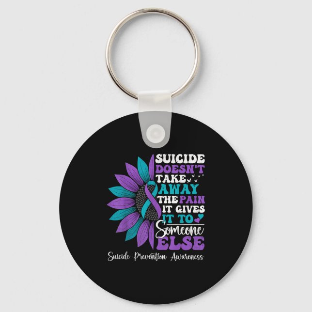 Suicide Pain Sunflower Suicide Prevention Awarenes Nyckelring (Framsida)