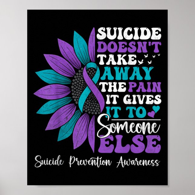 Suicide Pain Sunflower Suicide Prevention Awarenes Poster (Framsidan)