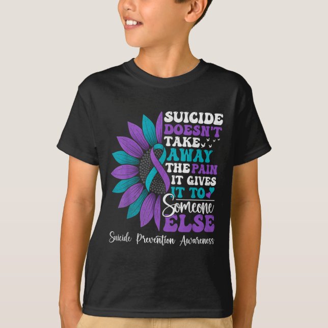 Suicide Pain Sunflower Suicide Prevention Awarenes T Shirt (Framsida)
