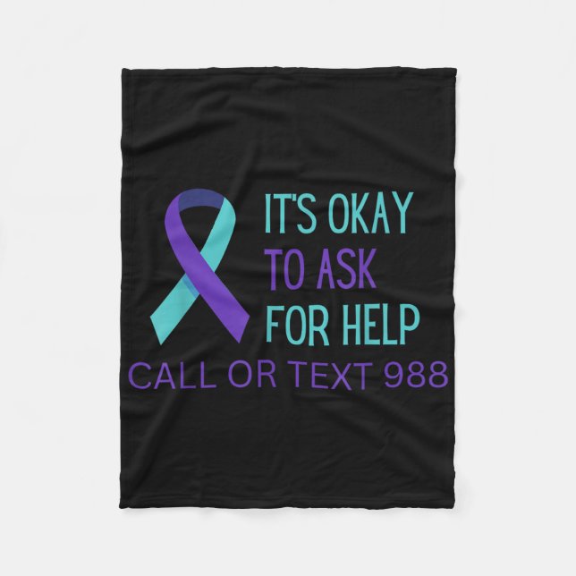 Suicide Prevention 988 Hotline Shirt 988 Suicide C Fleecefilt (Framsidan)