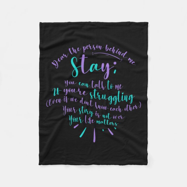 Suicide Prevention Advocate Person Behind The Caus Fleecefilt (Framsidan)