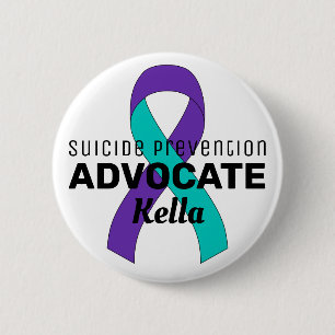 Suicide Prevention Advocate Ribbon White Button Knapp