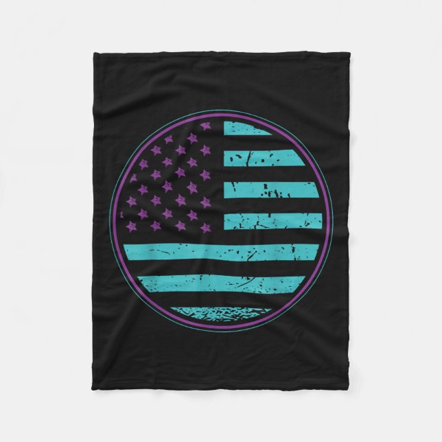 Suicide Prevention American Flag Wear Teal Purple  Fleecefilt (Framsidan)