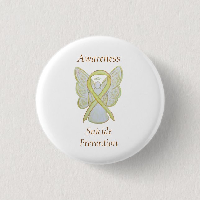 Suicide Prevention Angel Awareness Ribbon Stift Knapp (Framsida)