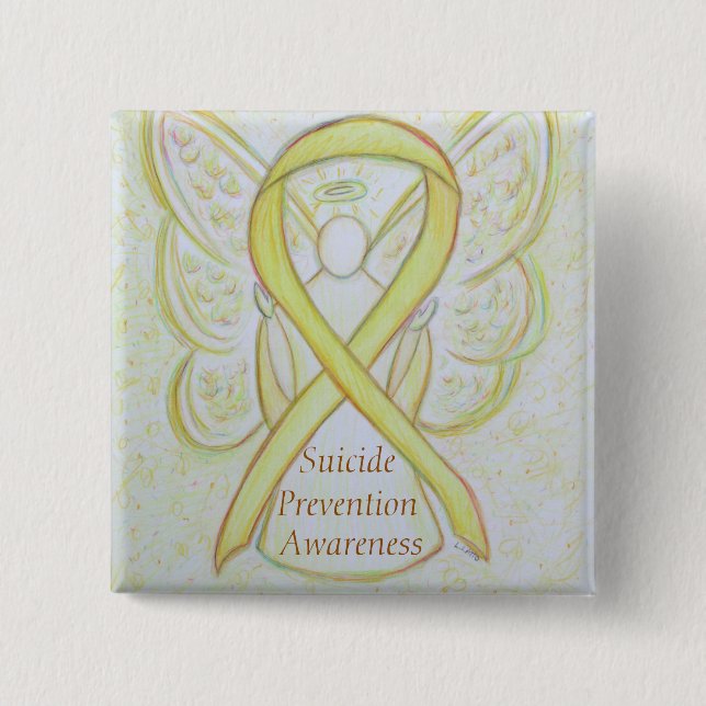 Suicide Prevention Angel Awareness Ribbon Stift Knapp (Framsida)