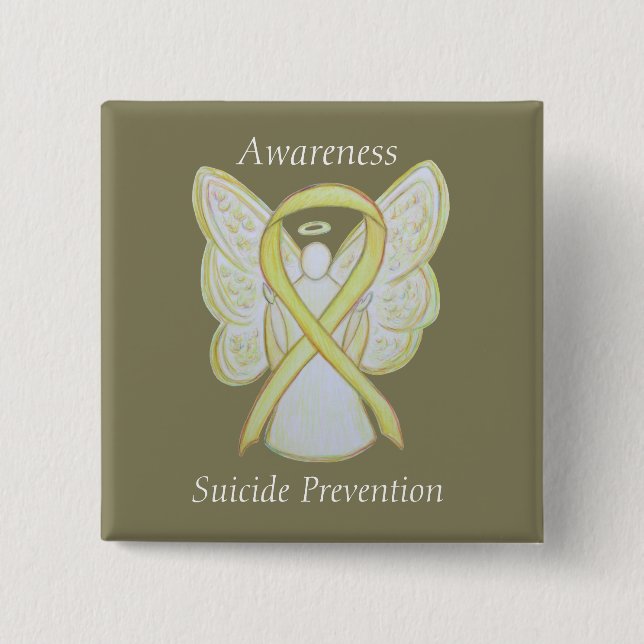 Suicide Prevention Angel Awareness Ribbon Stift Knapp (Framsida)
