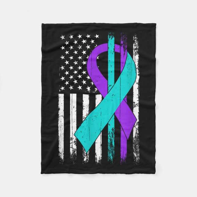 Suicide Prevention Awareness American Flag  Fleecefilt (Framsidan)