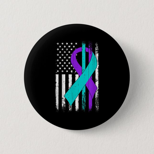 Suicide Prevention Awareness American Flag  Knapp (Framsida)