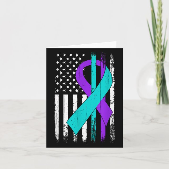 Suicide Prevention Awareness American Flag  Kort (Framsida)