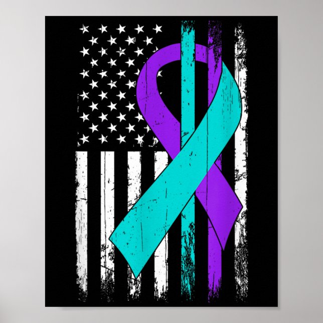 Suicide Prevention Awareness American Flag  Poster (Framsidan)