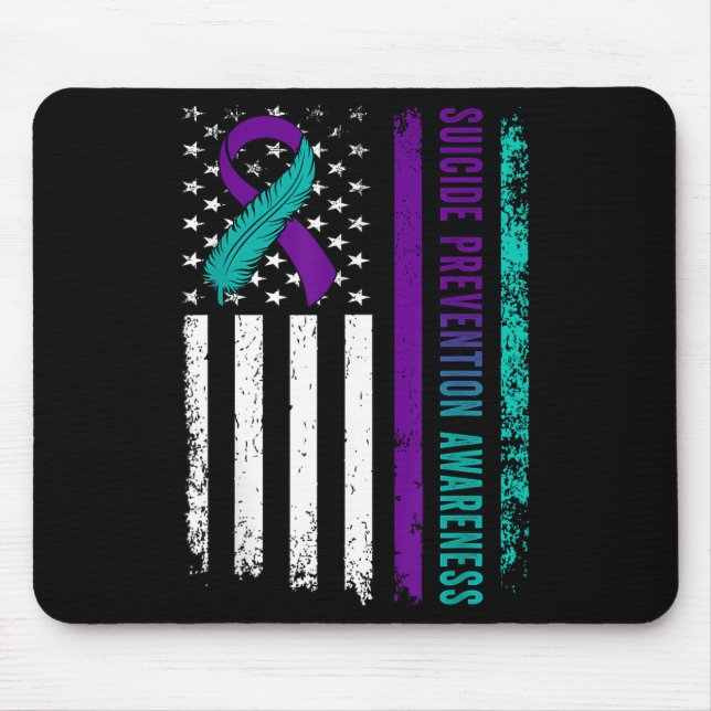 Suicide Prevention Awareness American Flag Ribbon  Musmatta (Framsidan)