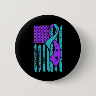 Suicide Prevention Awareness American Flagga Semic Knapp