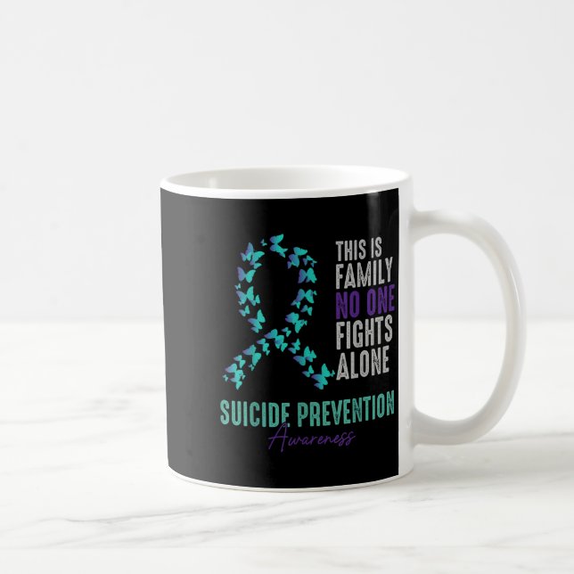 Suicide Prevention Awareness Butterfly Teal Purple Kaffemugg (Höger)