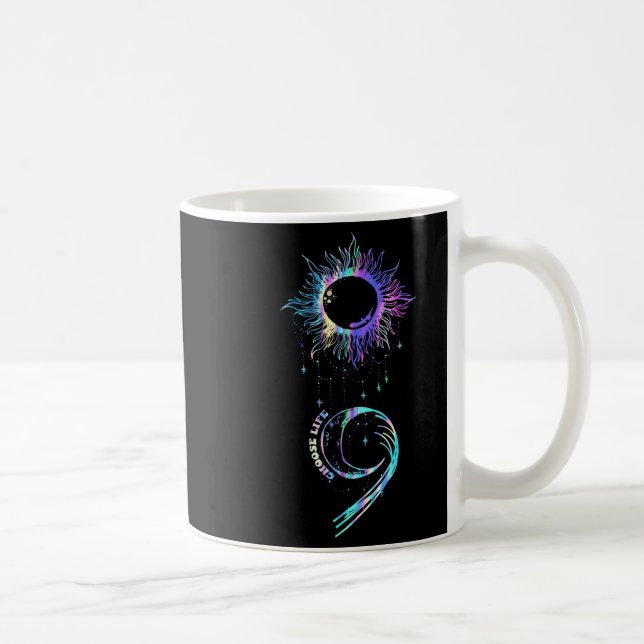 Suicide Prevention Awareness Choose Life Semicolon Kaffemugg (Höger)