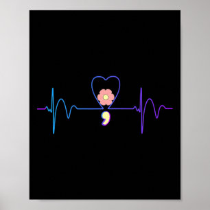 Suicide Prevention Awareness Hjärtslag Semi Poster
