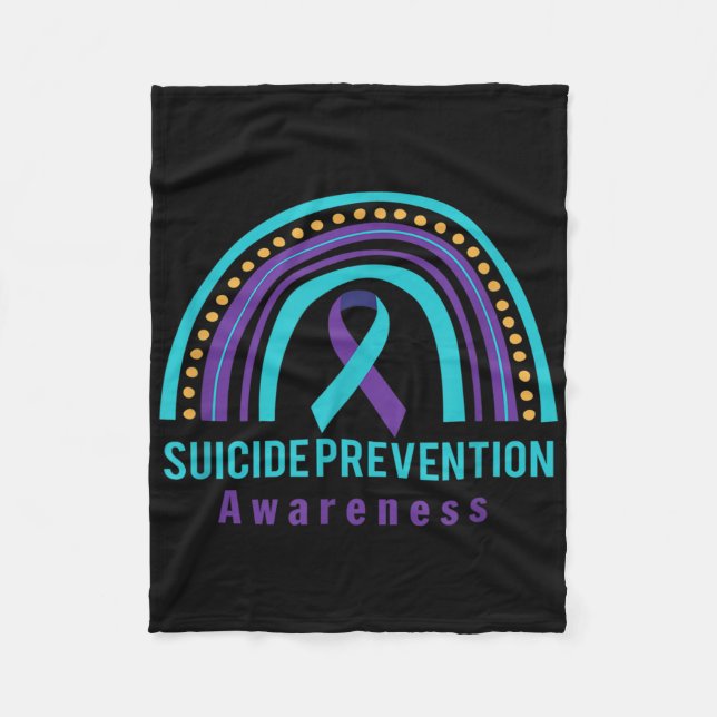 Suicide Prevention Awareness Rainbow &amp; Teal &a Fleecefilt (Framsidan)
