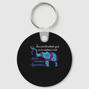 Suicide Prevention Awareness Solros Elephant Nyckelring