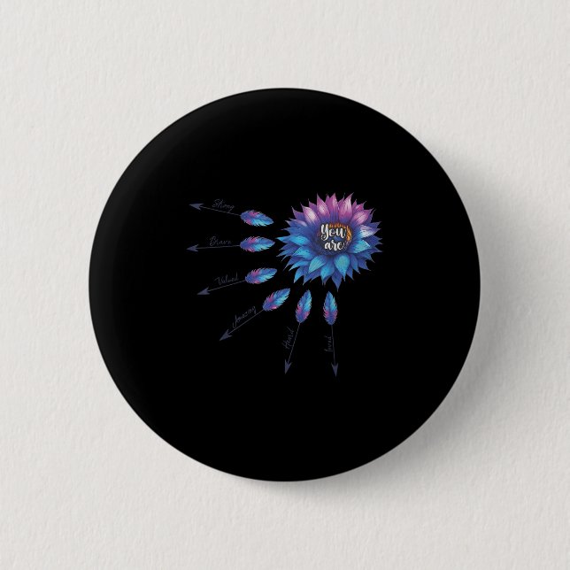 Suicide Prevention Awareness Sunflower You Are 988 Knapp (Framsida)