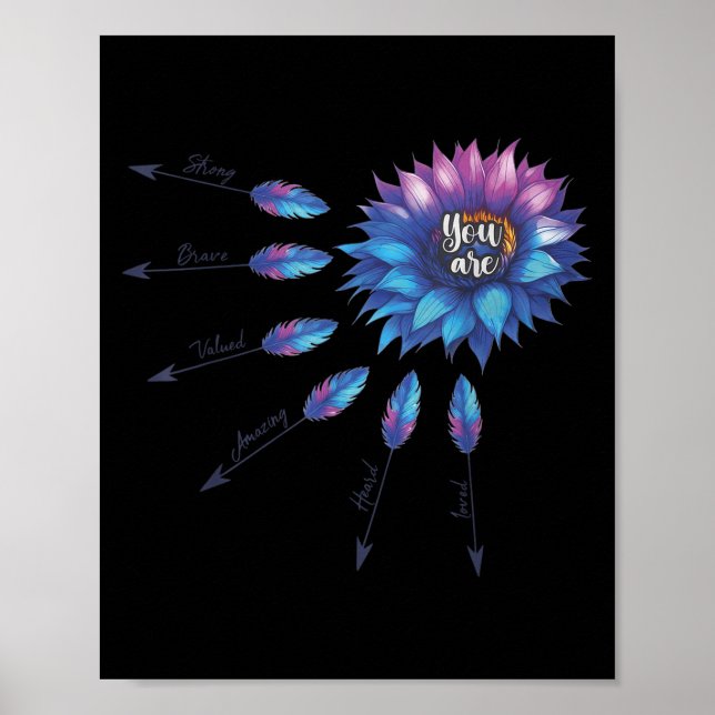 Suicide Prevention Awareness Sunflower You Are 988 Poster (Framsidan)