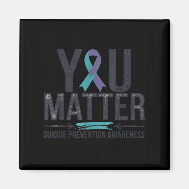 Suicide Prevention Awareness Teal &amp; Purple Rib Magnet (Framsidan)