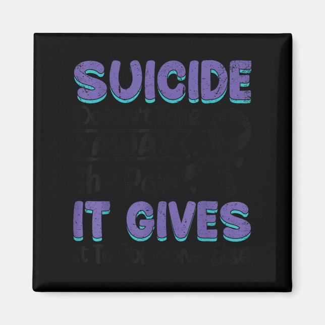 Suicide Prevention Awareness Teal &amp; Purple Rib Magnet (Framsidan)