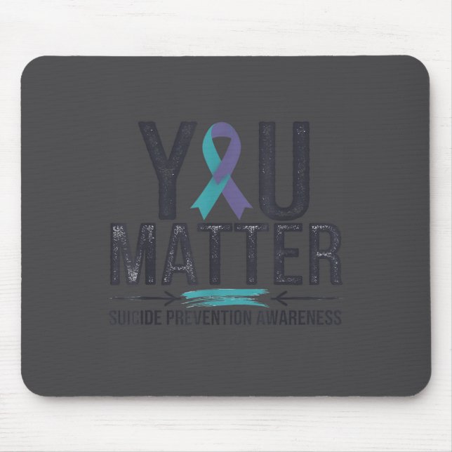 Suicide Prevention Awareness Teal &amp; Purple Rib Musmatta (Framsidan)