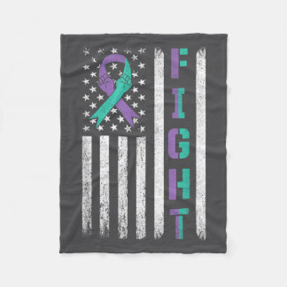 Suicide Prevention Awareness Teal Purple Usa Flag  Fleecefilt
