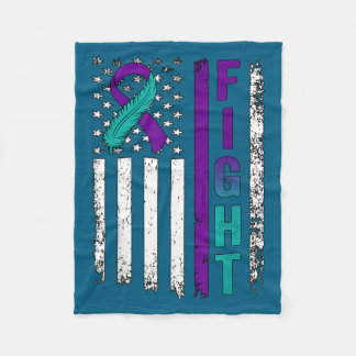 Suicide Prevention Awareness Usa American Flag Rib Fleecefilt