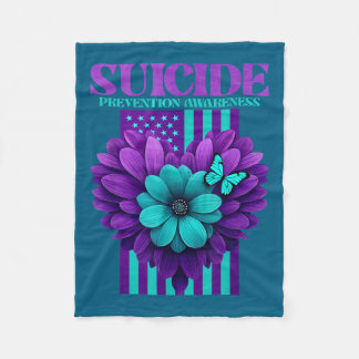Suicide Prevention Awareness Usa Flag  Fleecefilt